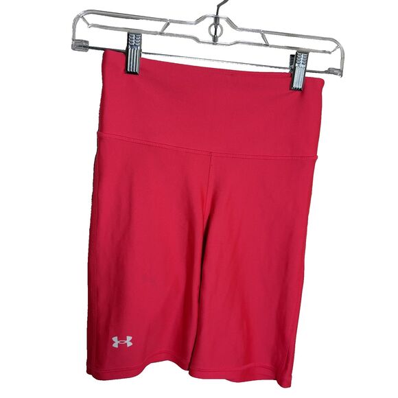 Under Armour Shorts Women's XS Neon Pink Biker Compression Athletic - Picture 1 of 9